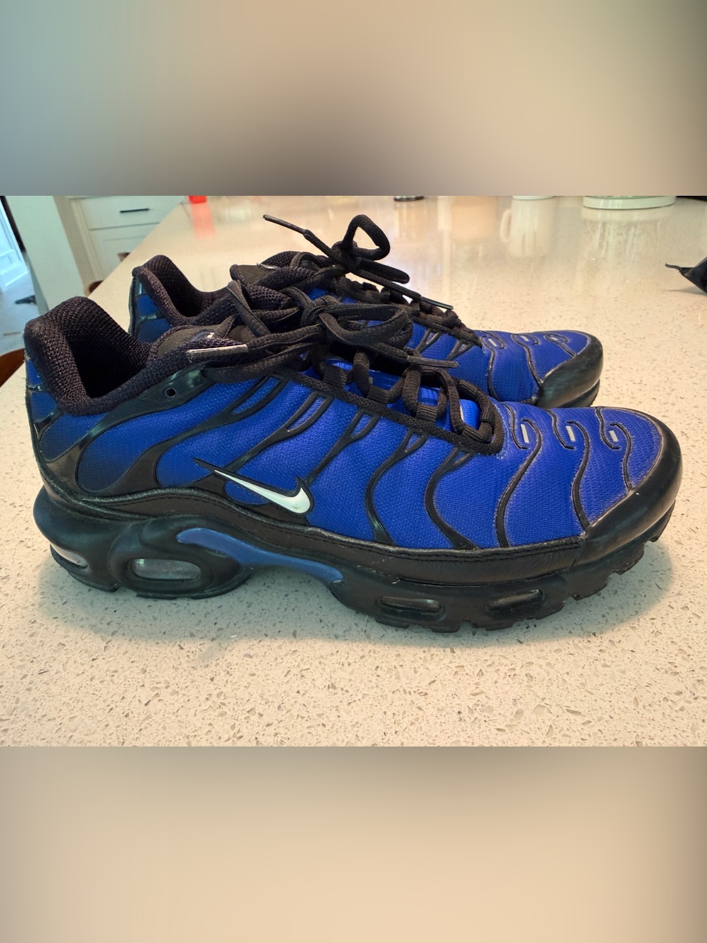 Nike Men’s Air Max Plus Premium Black Racer Blue Sz 8
